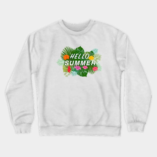 Hello Summer text Crewneck Sweatshirt by GULSENGUNEL